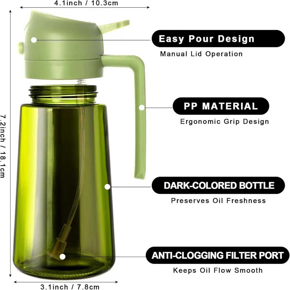 ScoopSense Oil Sprayer — 2-in-1 Glass Mister & Pour Bottle